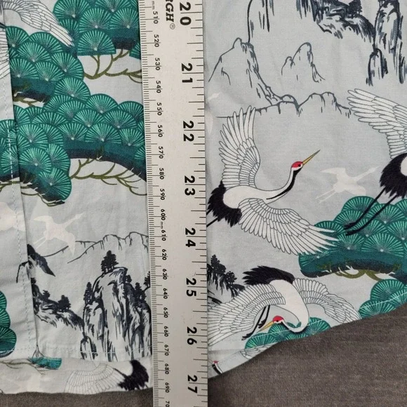 Paisley & Gray Mens Slim Fit Button Down Shirt Size Lg Crane Tree Mountain Print - Picture 4 of 6